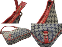 画像をギャラリービューアに読み込む, GUCCI グッチ ワンショルダーバッグ ハンドバッグ GGキャンバス レザー レッド ブラウン 130738 ゴールド金具 美品 中古 4b005842