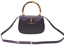 画像をギャラリービューアに読み込む, 極美品 GUCCI グッチ ハンドバッグ ショルダーバッグ 2way 000460188 レザー バンブー パープル ゴールド金具 中古 4b005844