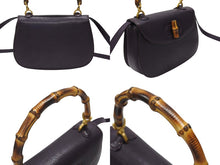 画像をギャラリービューアに読み込む, 極美品 GUCCI グッチ ハンドバッグ ショルダーバッグ 2way 000460188 レザー バンブー パープル ゴールド金具 中古 4b005844