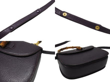 画像をギャラリービューアに読み込む, 極美品 GUCCI グッチ ハンドバッグ ショルダーバッグ 2way 000460188 レザー バンブー パープル ゴールド金具 中古 4b005844