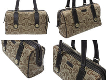 画像をギャラリービューアに読み込む, Gucci グッチ ボストンバッグ ホースビット刺繍 カーキ 248270 キャンバス ブラウン ベージュ 美品 中古 4b005845