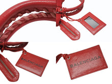 画像をギャラリービューアに読み込む, BALENCIAGA バレンシアガ クラシック ミニ シティ 2WAY ショルダーバッグ 300295 ロゴ レッド シルバー金具 美品 中古 4b005850
