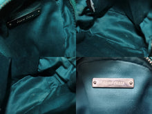 Load image into Gallery viewer, MIUMIU ミュウミュウ マイクロリュック チェーンショルダーバッグ マテラッセ ラムスキン ターコイズブルー シルバー金具 美品 中古 4b005851