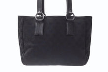 画像をギャラリービューアに読み込む, GUCCI グッチ GGパターン ハンドバック トートバッグ 113019 ブラック 黒 シルバー金具 キャンバス 美品 中古 4b005855