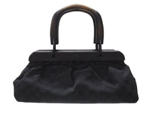 画像をギャラリービューアに読み込む, 極美品 GUCCI グッチ バンブー ハンドバッグ ウッド調 GGキャンバス イタリア製 レザー ブラック 中古 4b005856