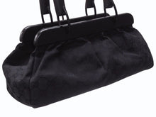 画像をギャラリービューアに読み込む, 極美品 GUCCI グッチ バンブー ハンドバッグ ウッド調 GGキャンバス イタリア製 レザー ブラック 中古 4b005856