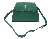 Load image into Gallery viewer, YvesSaintLaurent イヴ サンローラン LogoShoulderBag ロゴ ショルダーバッグ FF14623 WS14623 グリーン ゴールド金具 美品 中古 4b005858