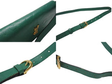 Load image into Gallery viewer, YvesSaintLaurent イヴ サンローラン LogoShoulderBag ロゴ ショルダーバッグ FF14623 WS14623 グリーン ゴールド金具 美品 中古 4b005858