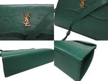 Load image into Gallery viewer, YvesSaintLaurent イヴ サンローラン LogoShoulderBag ロゴ ショルダーバッグ FF14623 WS14623 グリーン ゴールド金具 美品 中古 4b005858