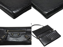 画像をギャラリービューアに読み込む, 極美品 BALENCIAGA バレンシアガ ジャイアントコンチネンタル 長財布 ハンドバッグ ブラック シルバー金具 中古 4b005859