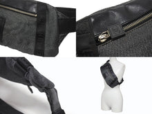 Load image into Gallery viewer, CHANEL シャネル スポーツライン ココマーク ウエストバッグ 10番台 ボディバッグ ブラック レザー ロゴ ジャガード シルバー金具 美品 中古 4b005860