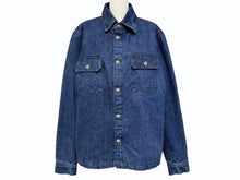 Load image into Gallery viewer, 極美品 CHROME HEARTS クロムハーツ デニムジャケット ブルゾン サイズM クロスボールボタン インディゴブルー シルバー925 中古 4b005861