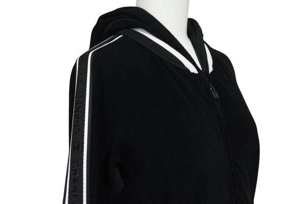 CHANEL シャネル スポーツライン ジップアップフーディー パーカー P32616W04100 サイズ36 ココマーク パイル メッシュ 美品 中古 4b005863