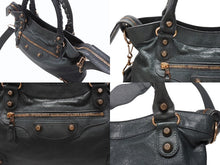 画像をギャラリービューアに読み込む, BALENCIAGA バレンシアガ City Giant シティ ジャイアント 2WAYバッグ ハンドバッグ ショルダーバッグ モスグリーン 美品 中古 4b005864