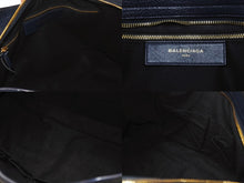 画像をギャラリービューアに読み込む, BALENCIAGA バレンシアガ クラシック メタリック エッジ シティ 2WAY ショルダーバッグ 390154 ネイビー ゴールド金具 美品 中古 4b005865