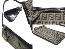 画像をギャラリービューアに読み込む, 極美品 FENDI フェンディ ズッキーノ柄 ワンショルダーバッグ 8BR566 ハンドバッグ ベージュ ブラウン キャンバス レザー ゴールド金具 中古 4b005868