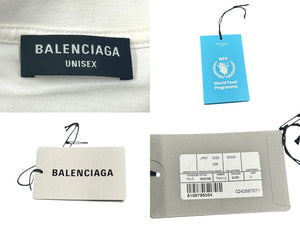 極美品 BALENCIAGA バレンシアガ Food Holiday Two Piece Long Sleeved Shirt プリントロゴレイヤード長袖Tシャツ 698089 TMVL2 ホワイト サイズ3 中古 4b005873