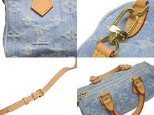 Load image into Gallery viewer, 新品同様 LOUIS VUITTON ルイヴィトン 2WAY ハンドハッグ Monogram Denim Nano Speedy モノグラム デニム ナノ スピーディ M11212 中古 4b005875