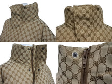 画像をギャラリービューアに読み込む, 極美品 BALENCIAGA × GUCCI バレンシアガ グッチ 22AW ハッカー プロジェクト BB柄 パファー ダウンジャケット YZERR私物 ベージュ サイズ46 681885 中古 4b005880