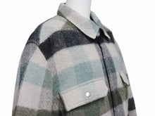 画像をギャラリービューアに読み込む, 極美品 Rick Owens リックオウエンス シャツジャケット 22AW YZERR私物 RU02B2729-WFP チェック アルパカ 毛 サイズ48 中古 4b005882