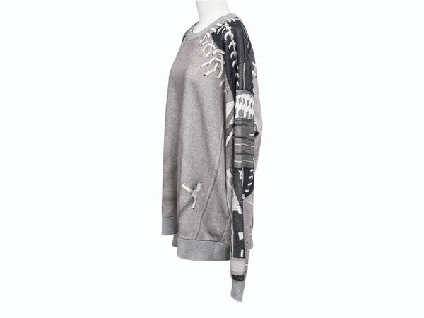 Givenchy ジバンシー スウェットシャツ ベースボールプリント 13W 7460 802 YZERR私物 グレー ポリエステル コットン サイズS 美品 中古 4b005883