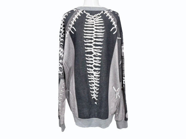 Givenchy ジバンシー スウェットシャツ ベースボールプリント 13W 7460 802 YZERR私物 グレー ポリエステル コットン サイズS 美品 中古 4b005883