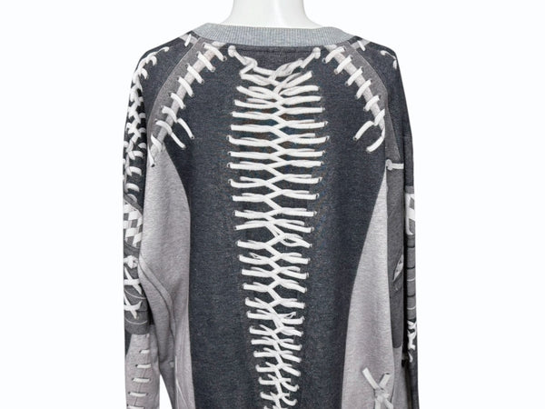Givenchy ジバンシー スウェットシャツ ベースボールプリント 13W 7460 802 YZERR私物 グレー ポリエステル コットン サイズS 美品 中古 4b005883