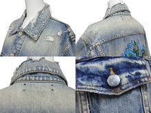 画像をギャラリービューアに読み込む, 極美品 AMIRI アミリ GRATEFUL DEAD skull rose スカルデザインペイントデニムジャケット YZERR着用 ブルー マルチカラー サイズM 中古 4b005884