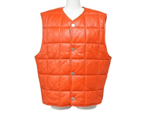 画像をギャラリービューアに読み込む, 極美品 BOTTEGA VENETA ボッテガヴェネタ レザーキルティングベスト 712269 ジープスキン ポリエステル レッド YZERR私物 サイズM 4b005886 中古