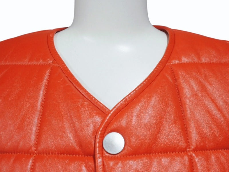 Very Good Condition BOTTEGA VENETA Bottega Veneta Leather Quilted Vest 712269 Jeepskin Polyester Red YZERR Personal Property Size M 4b005886 Used