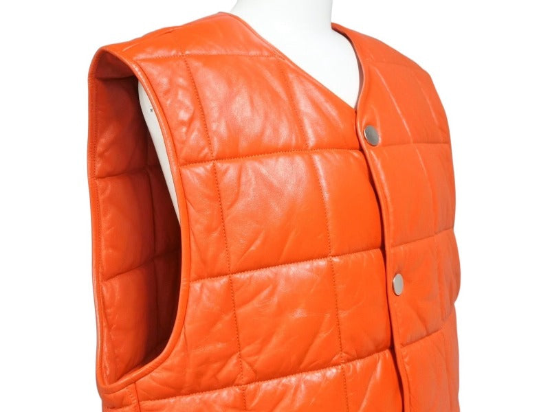 Very Good Condition BOTTEGA VENETA Bottega Veneta Leather Quilted Vest 712269 Jeepskin Polyester Red YZERR Personal Property Size M 4b005886 Used