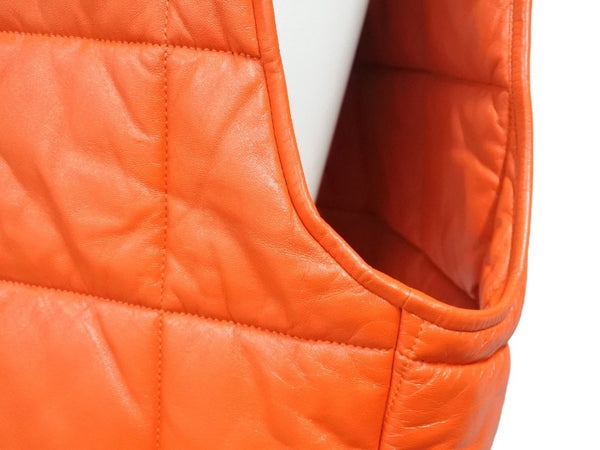 極美品 BOTTEGA VENETA ボッテガヴェネタ レザーキルティングベスト 712269 ジープスキン ポリエステル レッド YZERR私物 サイズM 4b005886 中古
