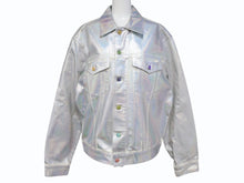 画像をギャラリービューアに読み込む, ACNE STUDIOS アクネストゥディオズ デニムジャケット YZERR私物 コットン シルバー サイズ50 美品 中古 4b005887