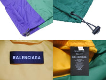 画像をギャラリービューアに読み込む, 極美品 BALENCIAGA バレンシアガ カラーブロック ナイロンジャケット 18AW YZERR着用 イエロー グリーン パープル サイズ46 中古 4b005888