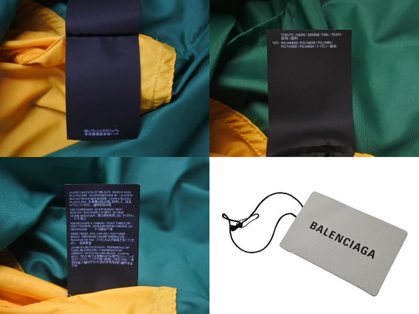 極美品 BALENCIAGA バレンシアガ カラーブロック ナイロンジャケット 18AW YZERR着用 イエロー グリーン パープル サイズ46 中古 4b005888