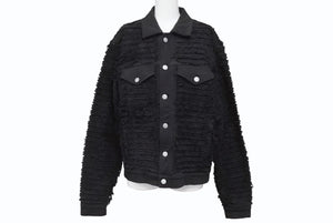 極美品 1017 ALYX 9SM blackmeans アリクス ブラックミーンズ デニムジャケット YZERR私物 コットン ポリウレタン ブラック サイズ48 中古 4b005889