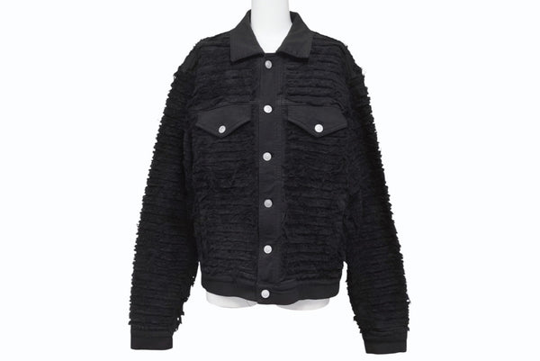 極美品 1017 ALYX 9SM blackmeans アリクス ブラックミーンズ デニムジャケット YZERR私物 コットン ポリウレタン ブラック サイズ48 中古 4b005889