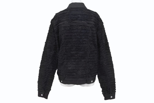 極美品 1017 ALYX 9SM blackmeans アリクス ブラックミーンズ デニムジャケット YZERR私物 コットン ポリウレタン ブラック サイズ48 中古 4b005889
