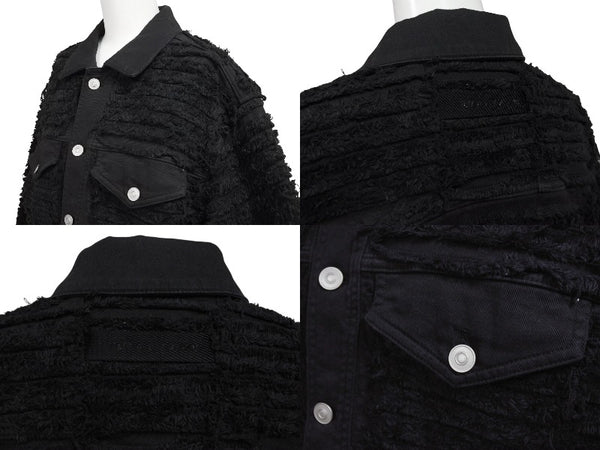 極美品 1017 ALYX 9SM blackmeans アリクス ブラックミーンズ デニムジャケット YZERR私物 コットン ポリウレタン ブラック サイズ48 中古 4b005889
