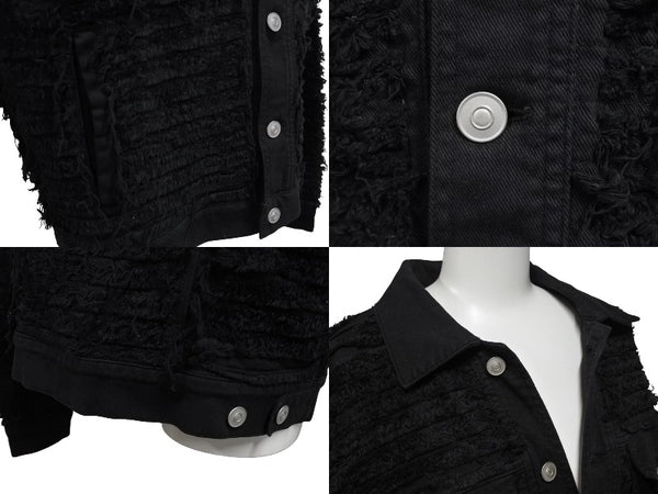 極美品 1017 ALYX 9SM blackmeans アリクス ブラックミーンズ デニムジャケット YZERR私物 コットン ポリウレタン ブラック サイズ48 中古 4b005889