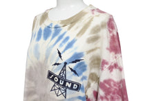 Load image into Gallery viewer, JUST DON ジャストドン レコードロータイダイ ロングスリーブTシャツ ロゴ刺繍 バックプリント YZERR私物 マルチカラー タイダイ サイズM 美品 中古 4b005892