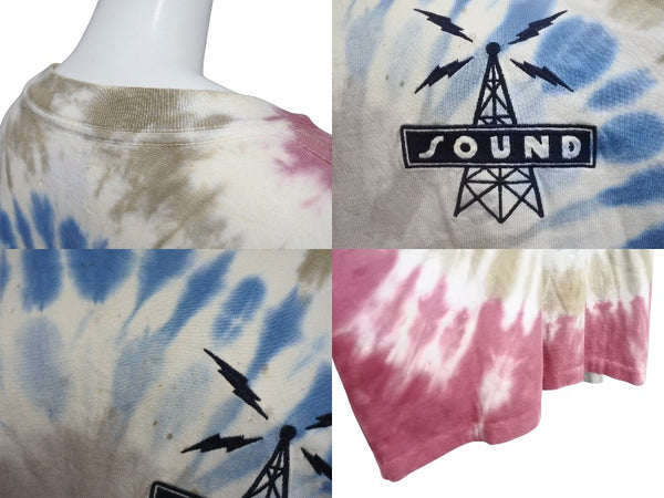 JUST DON ジャストドン レコードロータイダイ ロングスリーブTシャツ ロゴ刺繍 バックプリント YZERR私物 マルチカラー タイダイ サイズM 美品 中古 4b005892