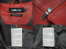 Load image into Gallery viewer, 極美品 pellepelle ペレペレ ENCRUSTED VARSITY PLUSH レザージャケット YZERR私物 322-37462 サイズM レッド ラインストーン 中古 4b005893