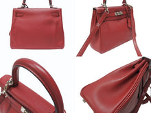 Load image into Gallery viewer, 新品同様 HERMES エルメス ケリー25 2WAY ショルダーバッグ X刻印 ヴォースイフト ルージュグレナシルバー金具 中古 4b005898