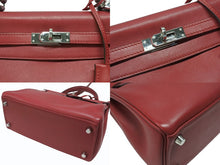 Load image into Gallery viewer, 新品同様 HERMES エルメス ケリー25 2WAY ショルダーバッグ X刻印 ヴォースイフト ルージュグレナシルバー金具 中古 4b005898