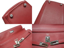 Load image into Gallery viewer, 新品同様 HERMES エルメス ケリー25 2WAY ショルダーバッグ X刻印 ヴォースイフト ルージュグレナシルバー金具 中古 4b005898