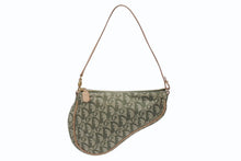 Load image into Gallery viewer, 極美品 Christian Dior クリスチャンディオール サドルポーチ ガリアーノ期 ヴィンテージ トロッター柄 カーキ 中古 4b005899