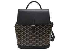 Load image into Gallery viewer, 極美品 GOYARD ゴヤール ミニリュック 3WAY アルパンミニ ヘリンボーン柄 ブラック ブラウン シルバー金具 中古 4b005903