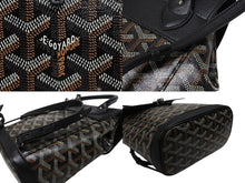 Load image into Gallery viewer, 極美品 GOYARD ゴヤール ミニリュック 3WAY アルパンミニ ヘリンボーン柄 ブラック ブラウン シルバー金具 中古 4b005903