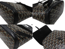 Load image into Gallery viewer, 極美品 GOYARD ゴヤール ミニリュック 3WAY アルパンミニ ヘリンボーン柄 ブラック ブラウン シルバー金具 中古 4b005903